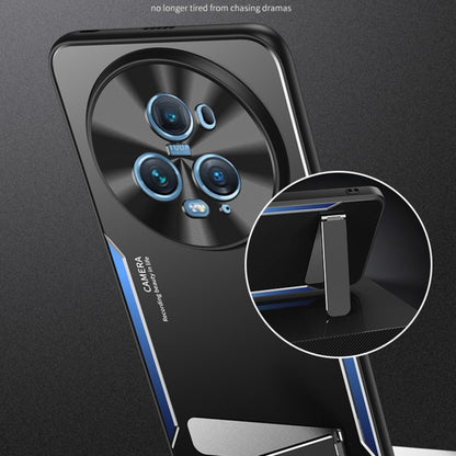 For Honor Magic5 Pro Blade Series TPU + Titanium Alloy Phone Case with Holder(Black Blue) by buy2fix