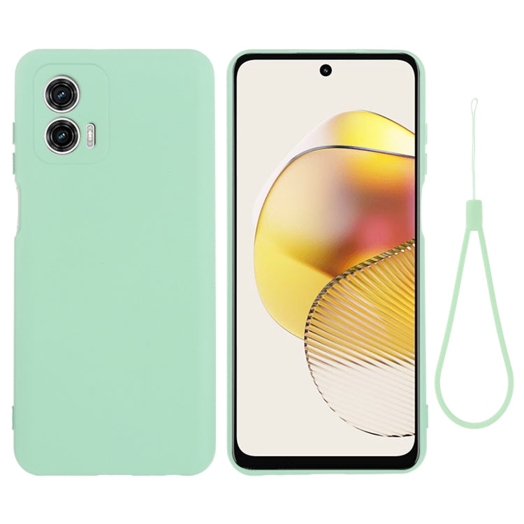 For Motorola Moto G73 Pure Color Liquid Silicone Shockproof Phone Case(Green) - Motorola Cases by buy2fix | Online Shopping UK | buy2fix