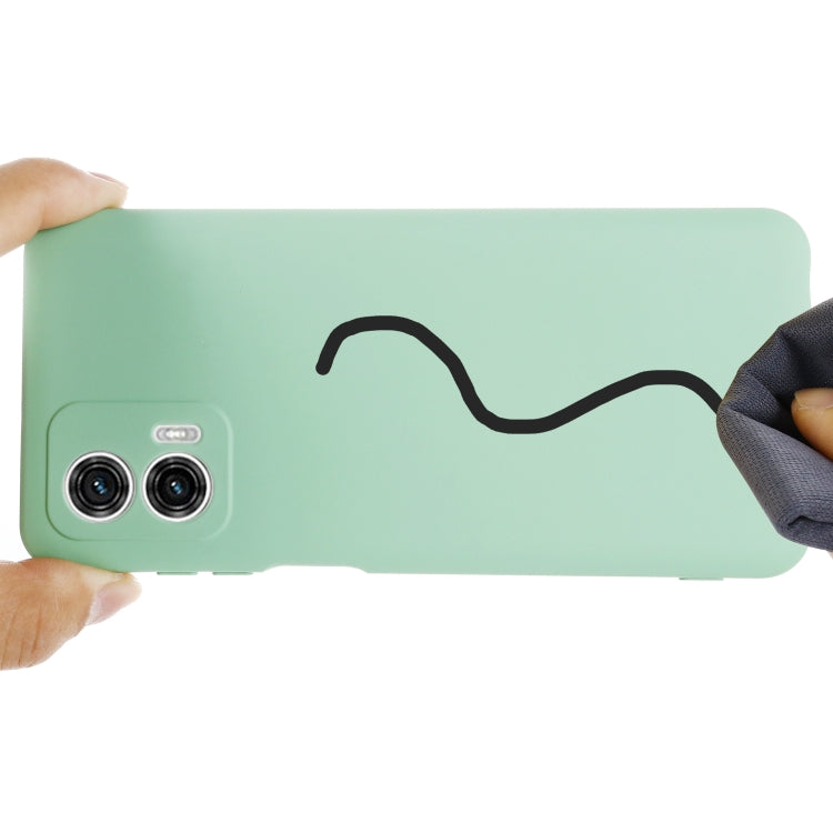 For Motorola Moto G73 Pure Color Liquid Silicone Shockproof Phone Case(Green) - Motorola Cases by buy2fix | Online Shopping UK | buy2fix