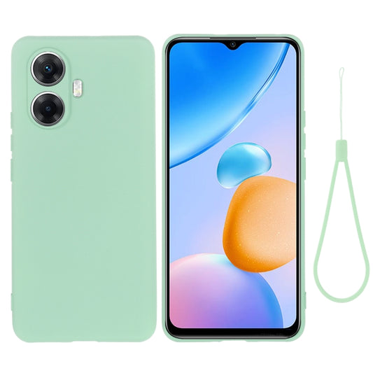 For Realme 10 Pro+ 5G Pure Color Liquid Silicone Shockproof Phone Case(Green) - Realme Cases by buy2fix | Online Shopping UK | buy2fix