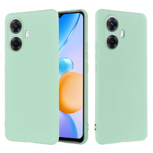 For Realme 10 Pro+ 5G Pure Color Liquid Silicone Shockproof Phone Case(Green) - Realme Cases by buy2fix | Online Shopping UK | buy2fix