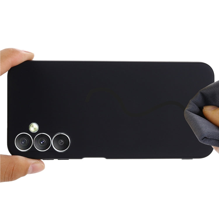 For Samsung Galaxy A24 4G Pure Color Liquid Silicone Shockproof Phone Case(Black) by buy2fix