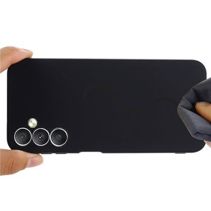 For Samsung Galaxy A24 4G Pure Color Liquid Silicone Shockproof Phone Case(Black) by buy2fix