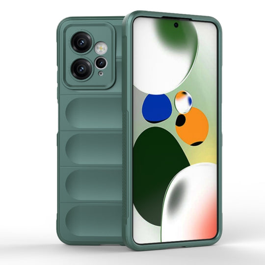 For Xiaomi Redmi Note 12 4G Global Magic Shield TPU + Flannel Phone Case(Dark Green)