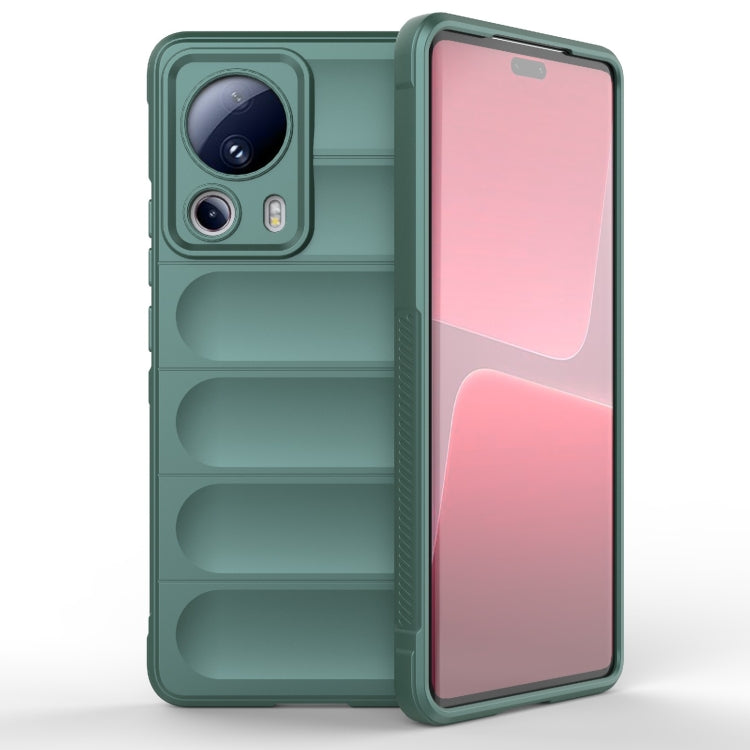 For Xiaomi 13 Lite Magic Shield TPU + Flannel Phone Case(Dark Green) - Xiaomi Cases by buy2fix | Online Shopping UK | buy2fix