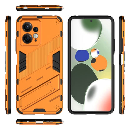 For Xiaomi Redmi Note 12 4G Global Punk Armor 2 in 1 PC + TPU Shockproof Phone Case with Holder(Orange) by buy2fix