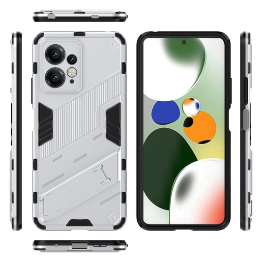 For Xiaomi Redmi Note 12 4G Global Punk Armor 2 in 1 PC + TPU Shockproof Phone Case with Holder(White) by buy2fix