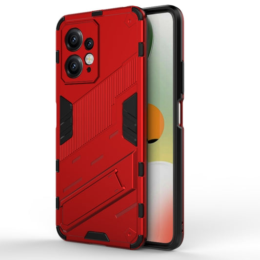 For Xiaomi Redmi Note 12 4G Global Punk Armor 2 in 1 PC + TPU Shockproof Phone Case with Holder(Red) by buy2fix