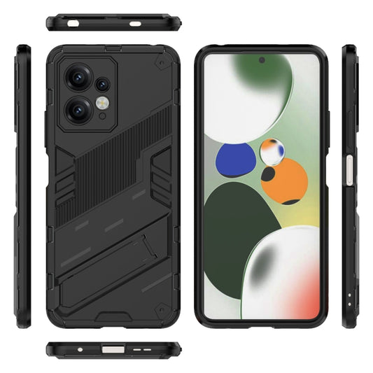 For Xiaomi Redmi Note 12 4G Global Punk Armor 2 in 1 PC + TPU Shockproof Phone Case with Holder(Black) by buy2fix