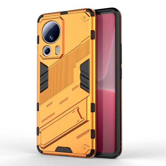 For Xiaomi 13 Lite Punk Armor 2 in 1 PC + TPU Shockproof Phone Case with Holder(Orange)