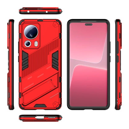 For Xiaomi 13 Lite Punk Armor 2 in 1 PC + TPU Shockproof Phone Case with Holder(Red) - Xiaomi Cases by buy2fix | Online Shopping UK | buy2fix