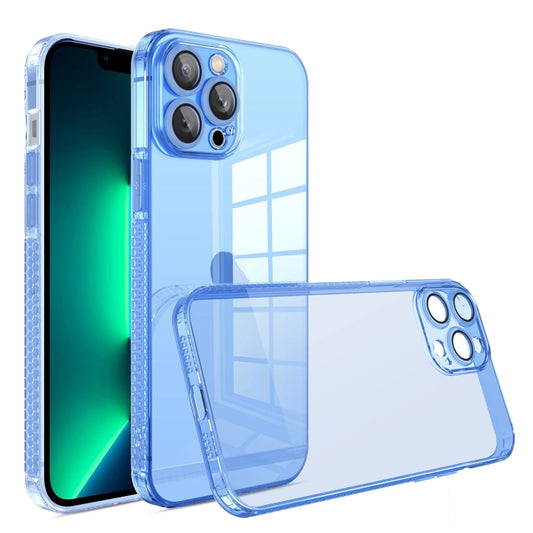 For iPhone 12 Pro Straight Edge Shockproof Anti-skid TPU Phone Case(Blue) - iPhone 12 / 12 Pro Cases by buy2fix | Online Shopping UK | buy2fix