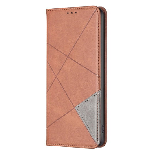For Samsung Galaxy M14 5G Prismatic Invisible Magnetic Leather Phone Case(Brown) by buy2fix