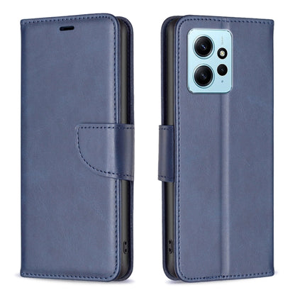 For Xiaomi Redmi Note 12 4G Global Lambskin Texture Leather Phone Case(Blue) by buy2fix