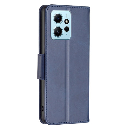 For Xiaomi Redmi Note 12 4G Global Lambskin Texture Leather Phone Case(Blue) by buy2fix