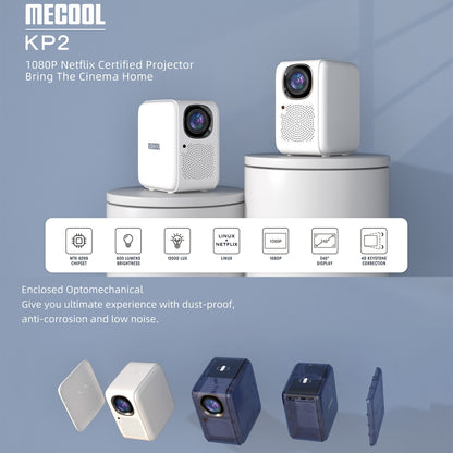 MECOOL KP2 1920x1080P 600ANSI Lumens Portable Mini LED Smart Projector(UK Plug) - Mini Projector by MECOOL | Online Shopping UK | buy2fix