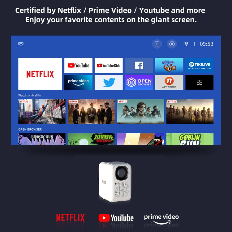 MECOOL KP2 1920x1080P 600ANSI Lumens Portable Mini LED Smart Projector(UK Plug) - Mini Projector by MECOOL | Online Shopping UK | buy2fix