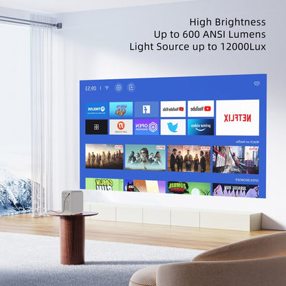 MECOOL KP2 1920x1080P 600ANSI Lumens Portable Mini LED Smart Projector(UK Plug) - Mini Projector by MECOOL | Online Shopping UK | buy2fix