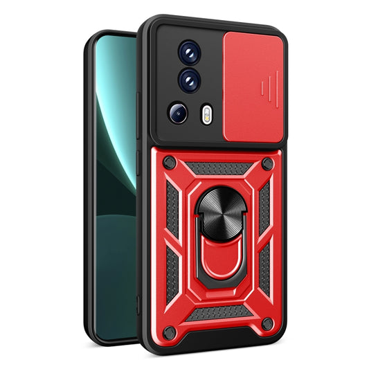 For Xiaomi Civi 2 5G / 13 Lite Sliding Camera Cover Design TPU+PC Phone Case(Red) - Xiaomi Cases by buy2fix | Online Shopping UK | buy2fix
