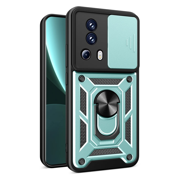 For Xiaomi Civi 2 5G / 13 Lite Sliding Camera Cover Design TPU+PC Phone Case(Green) by buy2fix