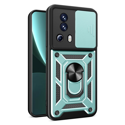 For Xiaomi Civi 2 5G / 13 Lite Sliding Camera Cover Design TPU+PC Phone Case(Green) - Xiaomi Cases by buy2fix | Online Shopping UK | buy2fix