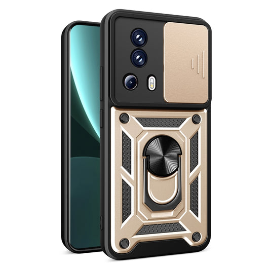For Xiaomi Civi 2 5G / 13 Lite Sliding Camera Cover Design TPU+PC Phone Case(Gold) - Xiaomi Cases by buy2fix | Online Shopping UK | buy2fix
