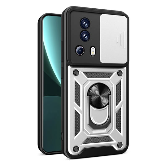 For Xiaomi Civi 2 5G / 13 Lite Sliding Camera Cover Design TPU+PC Phone Case(Silver) - Xiaomi Cases by buy2fix | Online Shopping UK | buy2fix