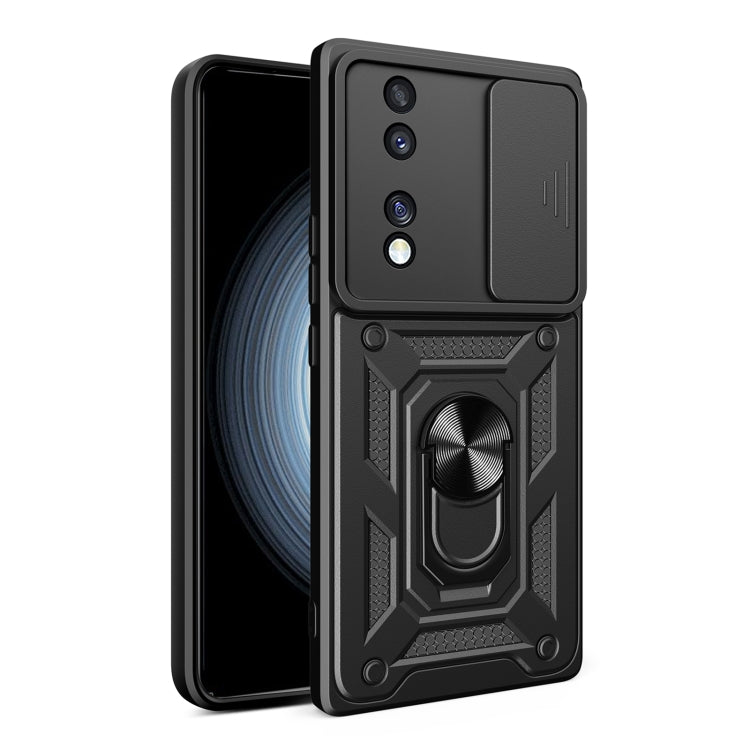 For Honor 70 5G Sliding Camera Cover Design TPU+PC Phone Case(Black) by buy2fix