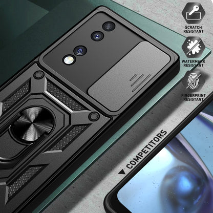 For Honor 70 5G Sliding Camera Cover Design TPU+PC Phone Case(Silver) by buy2fix