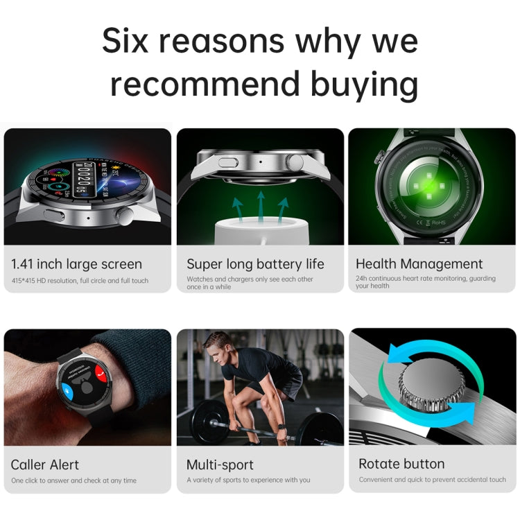 PG3 Pro 1.41 inch TFT Screen Smart Watch, Support Heart Rate / Blood Pressure Monitoring(Black) by buy2fix