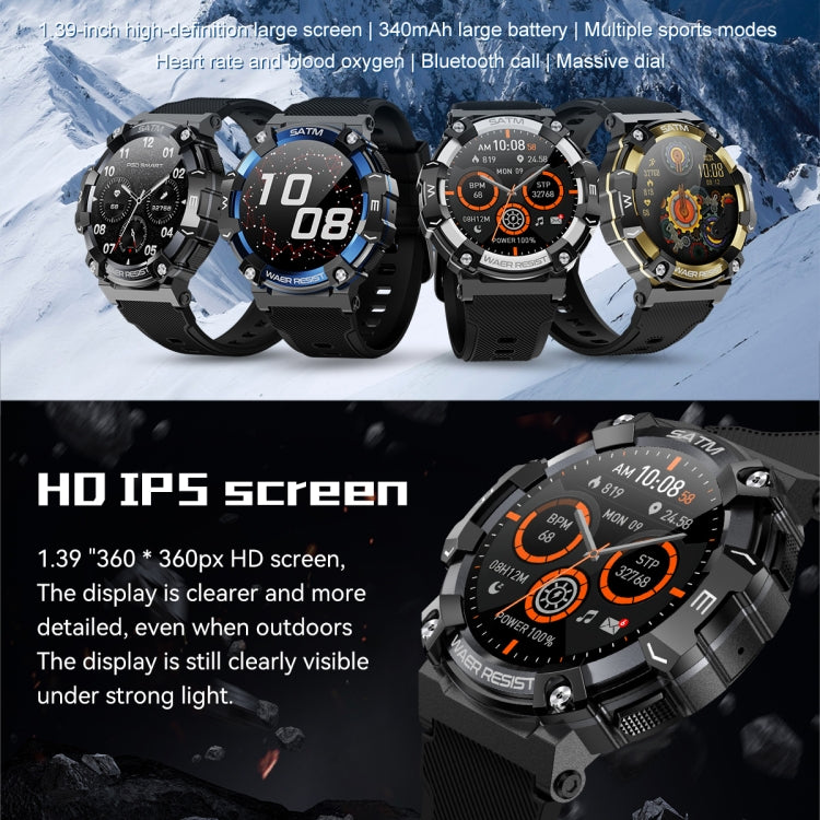 PG666 1.39 inch TFT Screen Bluetooth Call Smart Watch, Support Heart Rate / Blood Pressure Monitoring(Black Blue) by buy2fix