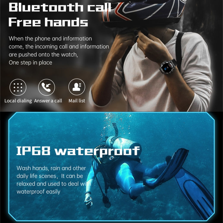 PG666 1.39 inch TFT Screen Bluetooth Call Smart Watch, Support Heart Rate / Blood Pressure Monitoring(Black Blue) by buy2fix