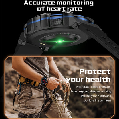 PG666 1.39 inch TFT Screen Bluetooth Call Smart Watch, Support Heart Rate / Blood Pressure Monitoring(Black Blue) by buy2fix