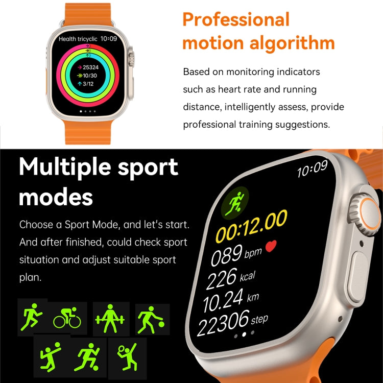S800 Ultra Max 1.96 inch TFT Screen Smart Watch, Support Heart Rate / Blood Pressure Monitoring(Blue) - Smart Watches by buy2fix | Online Shopping UK | buy2fix