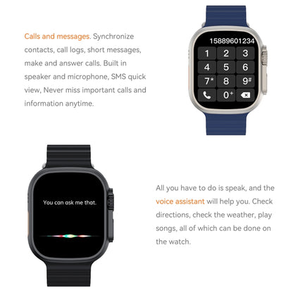 S800 Ultra Max 1.96 inch TFT Screen Smart Watch, Support Heart Rate / Blood Pressure Monitoring(Blue) - Smart Watches by buy2fix | Online Shopping UK | buy2fix