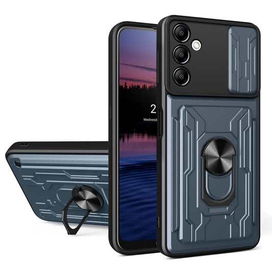 For Samsung Galaxy A14 5G / 4G Sliding Camshield TPU+PC Phone Case with Card Slot(Grey) - Galaxy Phone Cases by buy2fix | Online Shopping UK | buy2fix