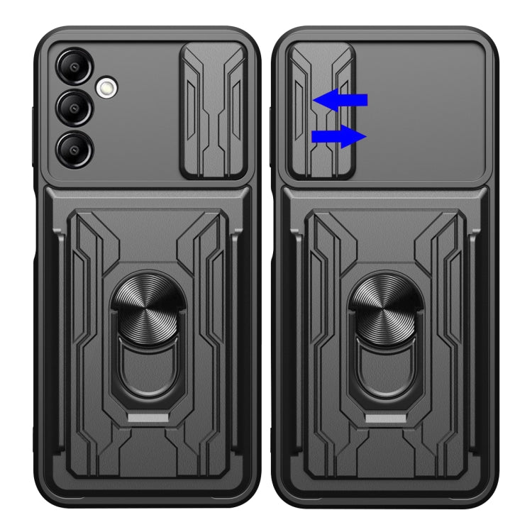 For Samsung Galaxy A14 5G / 4G Sliding Camshield TPU+PC Phone Case with Card Slot(Grey) - Galaxy Phone Cases by buy2fix | Online Shopping UK | buy2fix