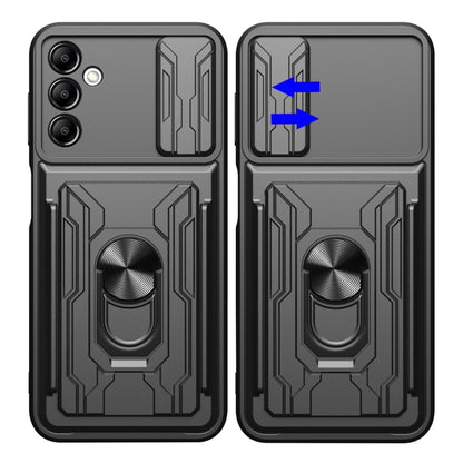 For Samsung Galaxy A14 5G / 4G Sliding Camshield TPU+PC Phone Case with Card Slot(Grey) - Galaxy Phone Cases by buy2fix | Online Shopping UK | buy2fix