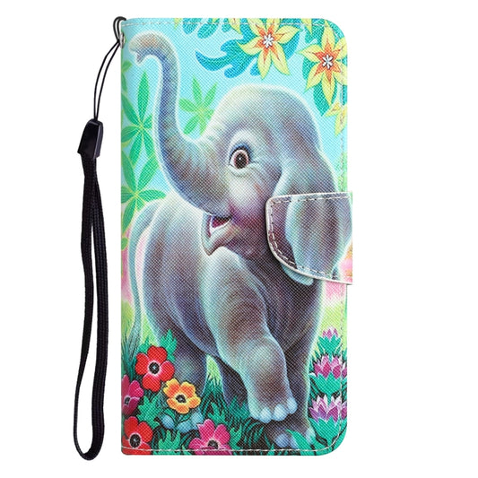 For Xiaomi Redmi Note 12 5G Global/Poco X5 Colored Drawing Leather Phone Case(Elephant) by buy2fix