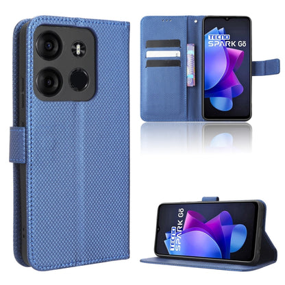 For Tecno Spark Go 2023 Diamond Texture Leather Phone Case(Blue) by buy2fix