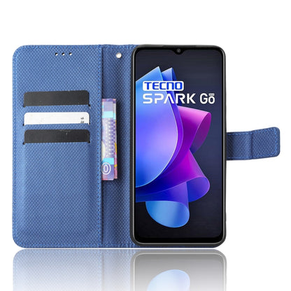 For Tecno Spark Go 2023 Diamond Texture Leather Phone Case(Blue) by buy2fix