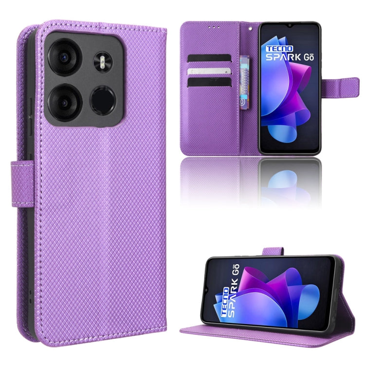 For Tecno Spark Go 2023 Diamond Texture Leather Phone Case(Purple) by buy2fix