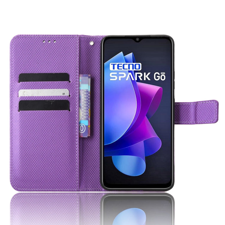 For Tecno Spark Go 2023 Diamond Texture Leather Phone Case(Purple) by buy2fix