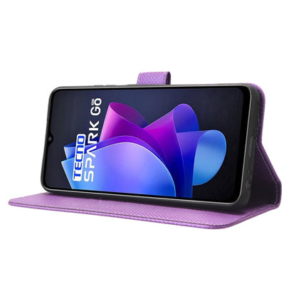 For Tecno Spark Go 2023 Diamond Texture Leather Phone Case(Purple) by buy2fix