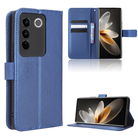 For vivo V27 / V27 Pro / S16 / S16 Pro Diamond Texture Leather Phone Case(Blue) - vivo Cases by buy2fix | Online Shopping UK | buy2fix
