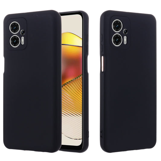 For Motorola Moto G13 / G23 Pure Color Liquid Silicone Shockproof Phone Case(Black) - Motorola Cases by buy2fix | Online Shopping UK | buy2fix