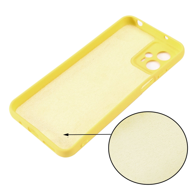 For Motorola Moto G13 / G23 Pure Color Liquid Silicone Shockproof Phone Case(Yellow) by buy2fix