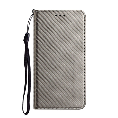 For Xiaomi Redmi Note 12 4G Global Carbon Fiber Texture Magnetic Flip Leather Phone Case(Grey) by buy2fix