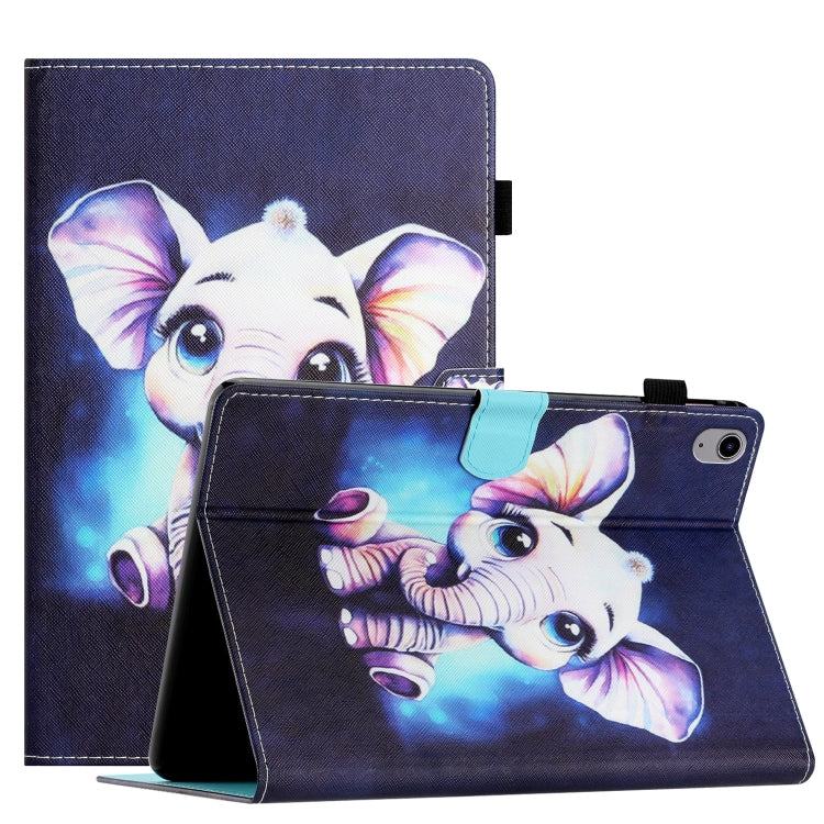 For Lenovo Tab P11 J606F Coloured Drawing Stitching Smart Leather Tablet Case(Elephant) - Lenovo by buy2fix | Online Shopping UK | buy2fix