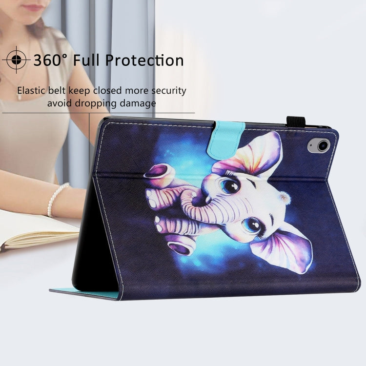 For Lenovo Tab P11 J606F Coloured Drawing Stitching Smart Leather Tablet Case(Elephant) - Lenovo by buy2fix | Online Shopping UK | buy2fix
